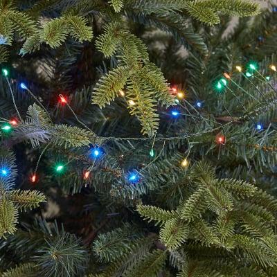 1500 LEDs Christmas Pin Wire Cluster Lights with Green Wire in Multi Colour