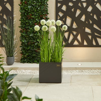 Small Square Aluminium Planter in Graphite Grey - Single Piece