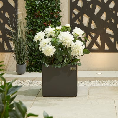 Medium Square Aluminium Planter in Graphite Grey - Single Piece