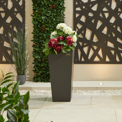 Medium Tall Aluminium Planter in Graphite Grey - Single Piece