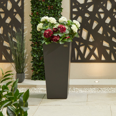 Large Tall Aluminium Planter in Graphite Grey - Single Piece