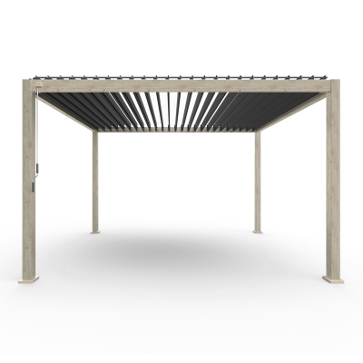 Titan Aluminium Metal Pergola in Light Oak Look - 4.0m x 3.0m Free Standing