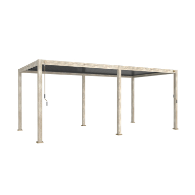 Titan Aluminium Metal Pergola in Light Oak Look - 6.0m x 3.0m Free Standing