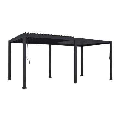 Proteus Double Metal Free Standing Pergola - 6.0m x 3.0m in Graphite Grey