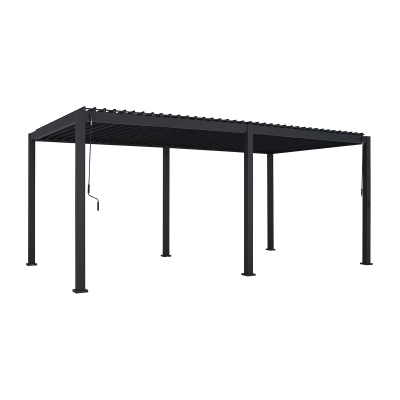 Proteus Double Metal Free Standing Pergola - 6.0m x 3.0m in Graphite Grey