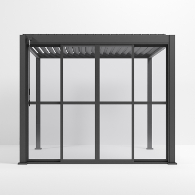 Titan Transparent French Sliding Door System - 3.0m in Graphite Grey