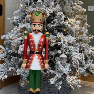 3ft Norbert Christmas Nutcracker Figure in Traditional Red