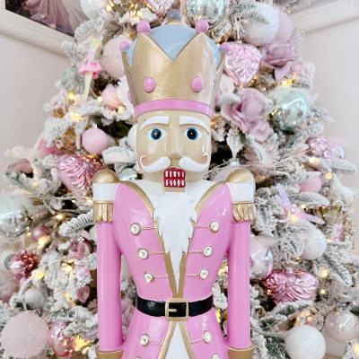 3ft Norbert Christmas Nutcracker Figure in Candy Pink