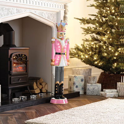 3ft Norbert Christmas Nutcracker Figure in Candy Pink