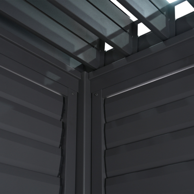 Titan Aluminium Shuttered Louvre Side Panel - 1.0m x Single Panel in Graphite Grey