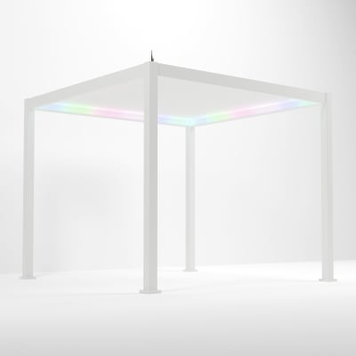 Titan Plus LED Aluminium Metal Pergola in Chalk White - 3.0m x 3.0m Free Standing