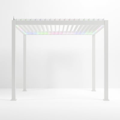 Titan Plus LED Aluminium Metal Pergola in Chalk White - 3.0m x 3.0m Free Standing