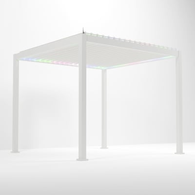 Titan Plus LED Aluminium Metal Pergola in Chalk White - 3.0m x 3.0m Free Standing