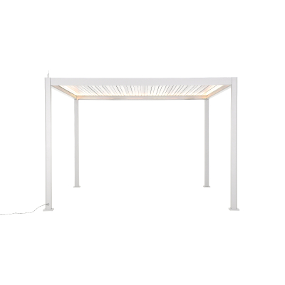 Titan Plus LED Aluminium Metal Pergola in Chalk White - 4.0m x 3.0m Free Standing