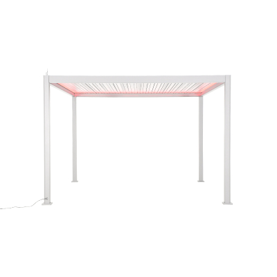 Titan Plus LED Aluminium Metal Pergola in Chalk White - 4.0m x 3.0m Free Standing