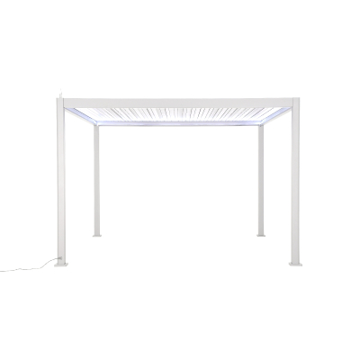 Titan Plus LED Aluminium Metal Pergola in Chalk White - 4.0m x 3.0m Free Standing