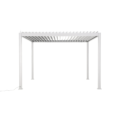 Titan Plus LED Aluminium Metal Pergola in Chalk White - 4.0m x 3.0m Free Standing