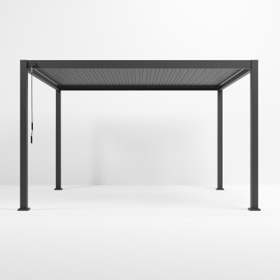 Titan Aluminium Metal Pergola in Graphite Grey - 4.0m x 3.6m Free Standing