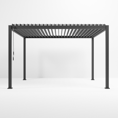 Titan Aluminium Metal Pergola in Graphite Grey - 4.0m x 3.6m Free Standing