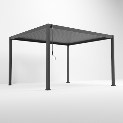 Titan Aluminium Metal Pergola in Graphite Grey - 4.0m x 3.6m Free Standing