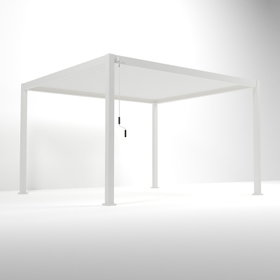 Titan Aluminium Metal Pergola in Chalk White - 4.0m x 3.6m Free Standing