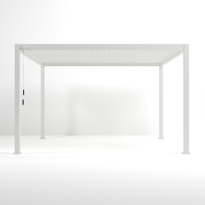 Titan Aluminium Metal Pergola in Chalk White - 4.0m x 3.6m Free Standing