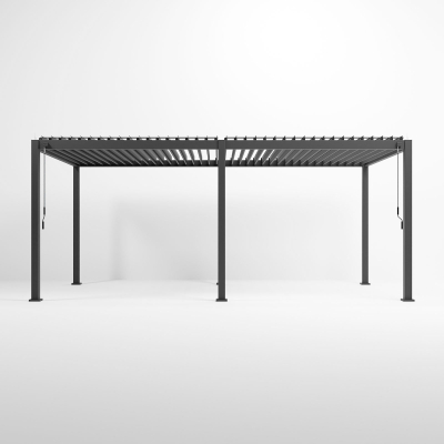 Titan Aluminium Metal Pergola in Graphite Grey - 6.0m x 3.6m Free Standing