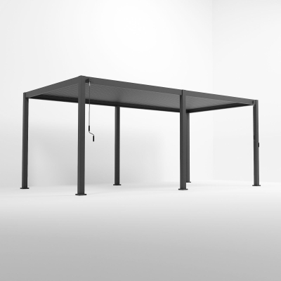 Titan Aluminium Metal Pergola in Graphite Grey - 6.0m x 3.6m Free Standing