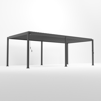 Titan Aluminium Metal Pergola in Graphite Grey - 7.2m x 3.6m Free Standing