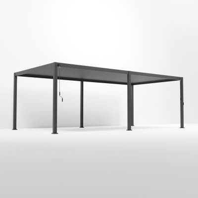 Titan Aluminium Metal Pergola in Graphite Grey - 7.2m x 3.6m Free Standing