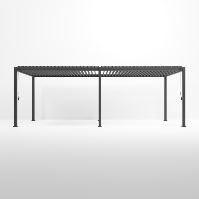 Titan Aluminium Metal Pergola in Graphite Grey - 7.2m x 3.6m Free Standing