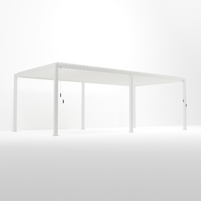 Titan Aluminium Metal Pergola in Chalk White - 7.2m x 3.6m Free Standing