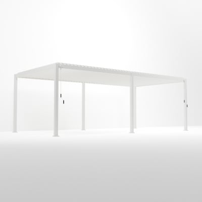 Titan Aluminium Metal Pergola in Chalk White - 7.2m x 3.6m Free Standing