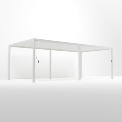 Titan Aluminium Metal Pergola in Chalk White - 7.2m x 3.6m Free Standing