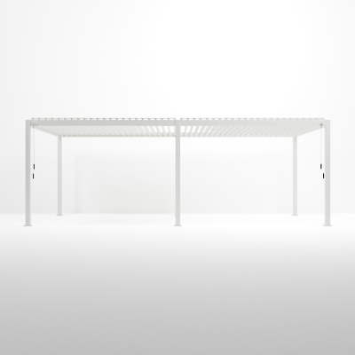 Titan Aluminium Metal Pergola in Chalk White - 8.0m x 3.0m Free Standing