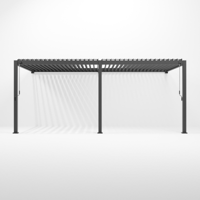 Titan Aluminium Metal Pergola in Graphite Grey - 6.0m x 3.0m Wall Mounted