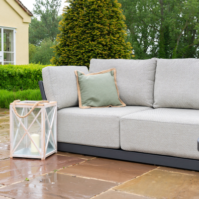 Jude Rope Aluminium Lounging 3 Seater Sofa in Dove Grey