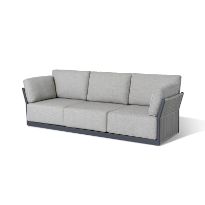 Jude Rope Aluminium Lounging 3 Seater Sofa in Dove Grey