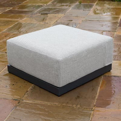 Jude Rope Aluminium Lounging Footstool in Dove Grey