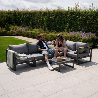 Maxwell Aluminium Corner Sofa Lounging Set in Graphite Grey