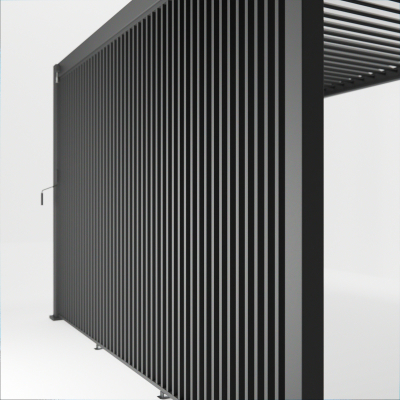 Titan Aluminium Vertical Louvre Side Panel - 1.0m x Single Panel in Graphite Grey