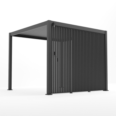 Titan Aluminium Vertical Louvre Side Panel - 1.0m x Single Panel in Graphite Grey