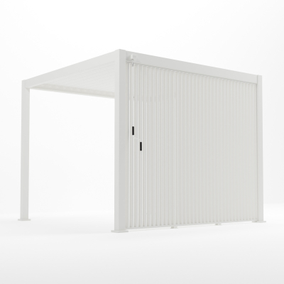 Titan Aluminium Vertical Louvre Side Panel - 1.0m x Single Panel in Chalk White