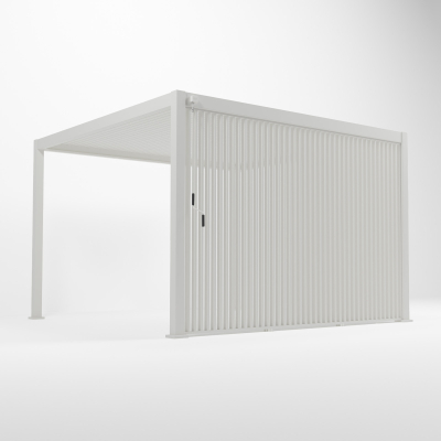 Titan Aluminium Vertical Louvre Side Panel - 1.2m x Single Panel in Chalk White