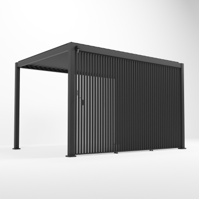 Titan Aluminium Vertical Louvre Side Panel - 1.3m x Single Panel in Graphite Grey