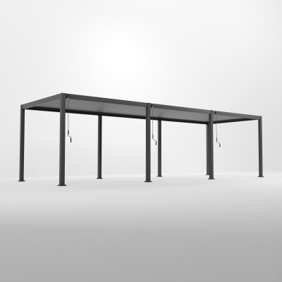 Titan Aluminium Metal Pergola in Graphite Grey - 9.0m x 3.0m Free Standing