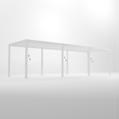 Titan Aluminium Metal Pergola in Chalk White - 9.0m x 3.0m Free Standing