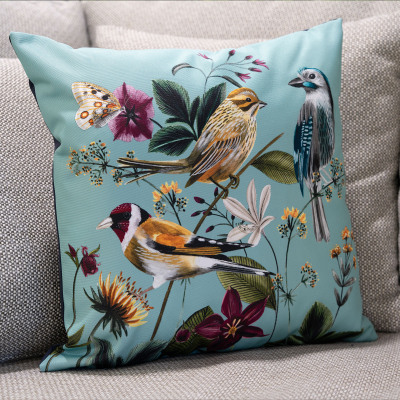 Water Resistant Outdoor Scatter Cushion in Midnight Birds