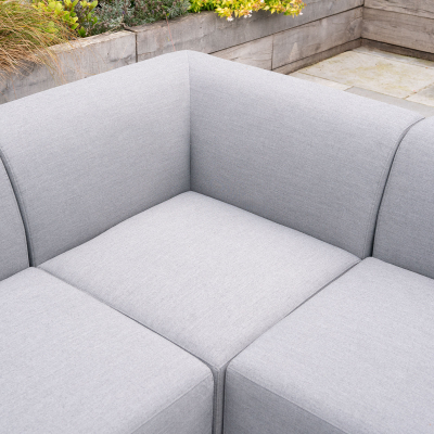 Casey All Weather Fabric Aluminium Large Corner Sofa Lounging Set in Ash Grey