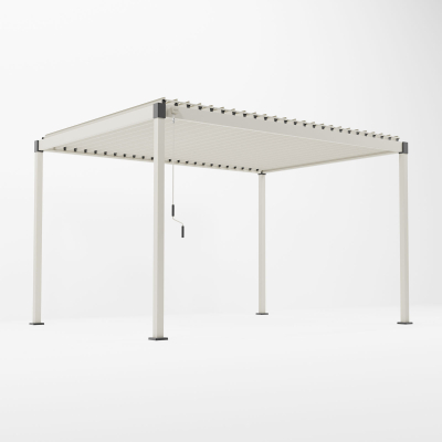 Shadow Metal Pergola in Pebble - 4.0m x 3.0m Free Standing